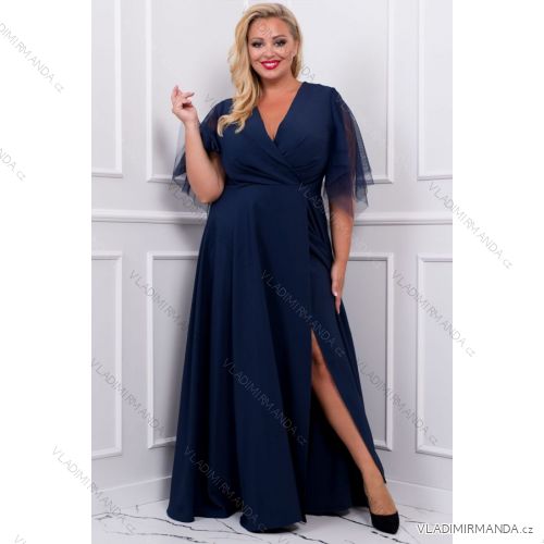 Damen Plus Size (42-46) langes elegantes ärmelloses Partykleid POLISH FASHION PMLBC23265-10