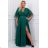 Damen Plus Size (42-46) langes elegantes ärmelloses Partykleid POLISH FASHION PMLBC23265-10 dunkelgrün 44