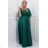 Damen Plus Size (42-46) langes elegantes ärmelloses Partykleid POLISH FASHION PMLBC23265-10 dunkelgrün 44