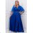 Damen Plus Size (42-46) langes elegantes ärmelloses Partykleid POLISH FASHION PMLBC23265-10 königsblau 44