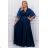 Damen Plus Size (42-46) langes elegantes ärmelloses Partykleid POLISH FASHION PMLBC23265-10 dunkelblau 44