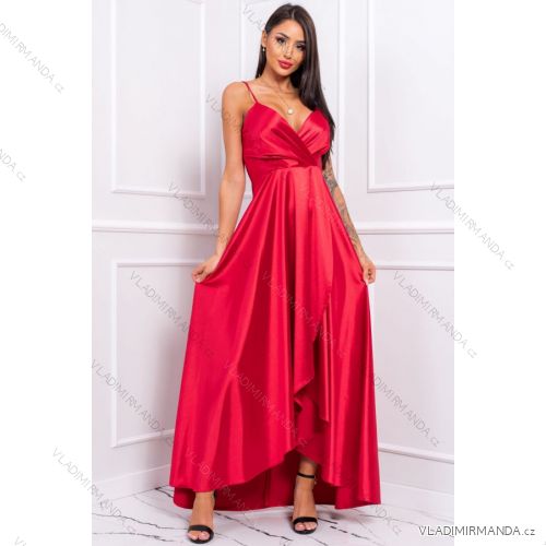 Damen Plus Size (42-46) langes elegantes ärmelloses Partykleid POLISH FASHION PMLBC23265-10 rot 36