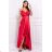 Damen Plus Size (42-46) langes elegantes ärmelloses Partykleid POLISH FASHION PMLBC23265-10 rot 36