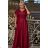 Damen Plus Size (42-46) langes elegantes ärmelloses Partykleid POLISH FASHION PMLBC23265-10 Burgund 38