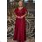 Damen Plus Size (42-46) langes elegantes ärmelloses Partykleid POLISH FASHION PMLBC23265-10 Burgund 38