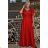 Damen Plus Size (42-46) langes elegantes ärmelloses Partykleid POLISH FASHION PMLBC23265-10 rot 38