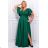 Damen Plus Size (42-46) langes elegantes ärmelloses Partykleid POLISH FASHION PMLBC23265-10 grün 48