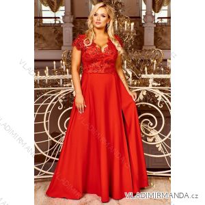 Damen Plus Size (42-46) langes elegantes ärmelloses Partykleid POLISH FASHION PMLBC23265-10