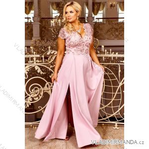 Damen Plus Size (42-46) langes elegantes ärmelloses Partykleid POLISH FASHION PMLBC23265-10