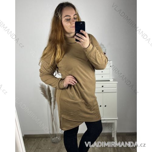 Warmes Langarmkleid für Damen in Übergröße (XL/2XL/3XL Einheitsgröße) ITALIAN FASHION IM423575