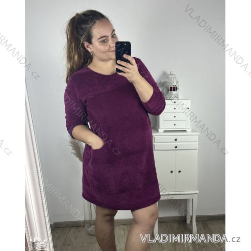 Kleid Oversize Kurzarm Damen (4XL/5XL ONE SIZE) ITALSKÁ MÓDA IM422FLUFF