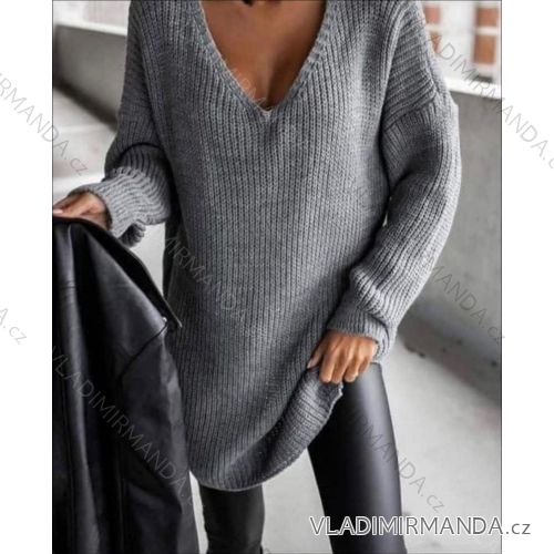 Damen-Strickpullover mit langen Ärmeln in Übergröße (Einheitsgröße S/M/L) ITALIAN FASHION IMD23826