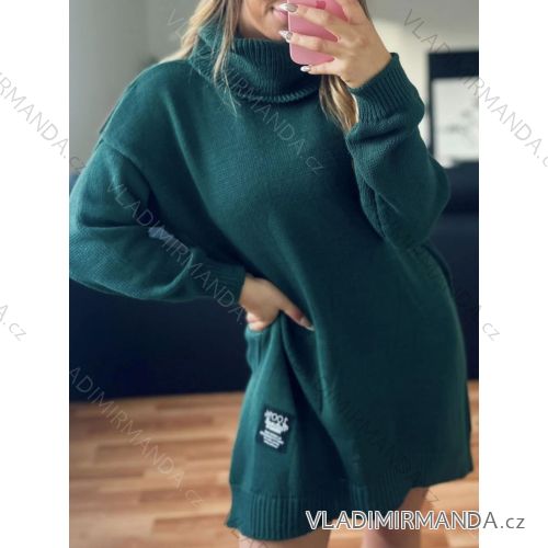 Strickpullover dünner Rollkragen Langarm Damen (L / XL ONE SIZE) ITALIAN FASHION IMD211110