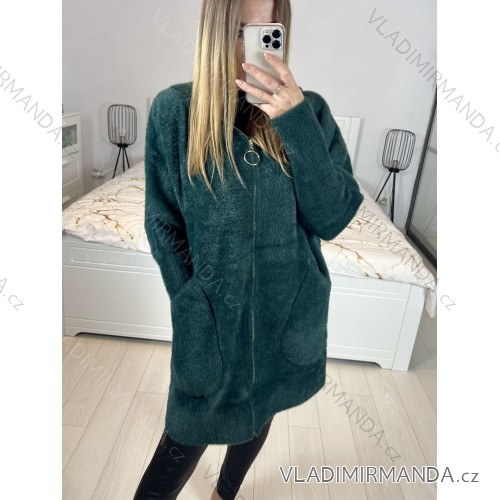 Langärmliger Alpaka-Mantel mit Kapuze für Damen, Übergröße (S/M/L Einheitsgröße) ITALIAN FASHION IMWCW23011