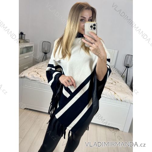 Gestrickter Rollkragen-Poncho für Damen (Einheitsgröße S/M/L) FRENCH FASHION FMWG23FG56179