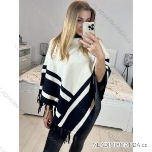 Gestrickter Rollkragen-Poncho für Damen (Einheitsgröße S/M/L) FRENCH FASHION FMWG23FG56179/DU