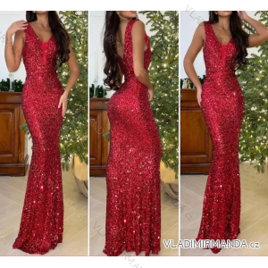 Langes trägerloses Pailletten-Partykleid für Damen (S/M EINHEITSGRÖSSE) ITALIAN FASHION IMPMD2360600