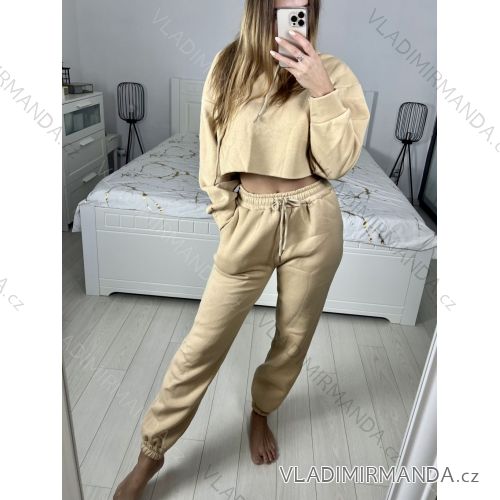 Set aus langärmligem Trainingsanzug und Kapuzenpullover für Damen (Einheitsgröße S/M) ITALIAN FASHION IMPLP2335890016