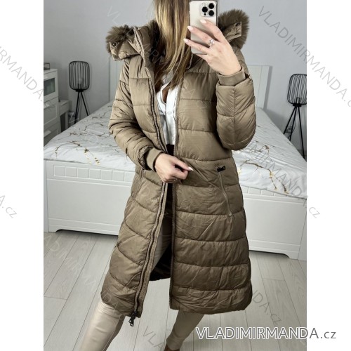 Beschichten Sie Winterpark mit Pelzfrauen (sml-xl) FASHION ITALY IM917S-100 braun S