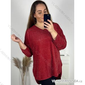 Tunika dlouhý rukáv dámská nadrozměr (3XL/4XL ONE SIZE) ITALSKÁ MÓDA IMWQ23126