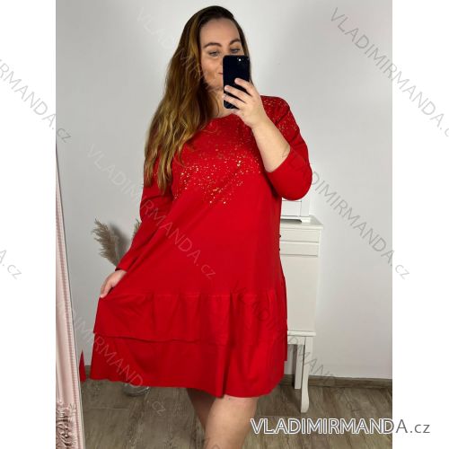 Tunika / Bluse Langarm Damen Oversized (3XL / 4XL ONE SIZE) ITALIAN FASHION IMWQ2191650 rot 3xl / 4xl