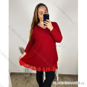 Übergroßes Kleid mit langen Ärmeln für Damen in Übergröße (XL/2XL/3XL, EINHEITSGRÖSSE) ITALIAN FASHION IMC23024