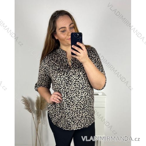 Langarm-Tunika für Damen (2XL/3XL ONE SIZE) ITALIAN FASHION IM323KESY 2XL/3XL béžová