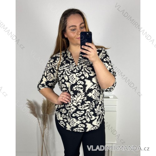 Langarm-Tunika für Damen (2XL/3XL ONE SIZE) ITALIAN FASHION IM323KESY 2XL/3XL schwarz