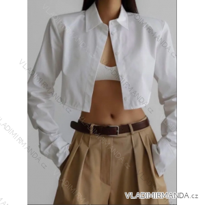 Langärmliges Crop-Top-Shirt für Damen (S/M ONE SIZE) ITALIAN FASHION IMPLP2326007075