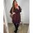 Tunika / Bluse Langarm Damen Oversized (3XL / 4XL ONE SIZE) ITALIAN FASHION IMWQ23221 Burgund 3xl / 4xl