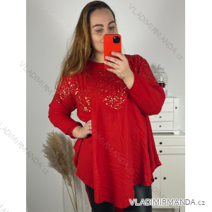 Tunika dlouhý rukáv dámská nadrozměr (3XL/4XL ONE SIZE) ITALSKÁ MÓDA IMWQ23126