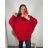 Pullover Oversize Langarm Damen Oversized (XL / 2XL ONE SIZE) ITALIAN MODA IM721350 4XL / 5XL rot