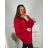 Pullover Oversize Langarm Damen Oversized (XL / 2XL ONE SIZE) ITALIAN MODA IM721350 4XL / 5XL rot