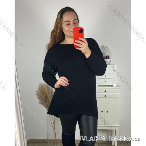 Pullover Oversize Langarm Damen Oversized (XL / 2XL ONE SIZE) ITALIAN MODA IM721350 3xl / 4xl schwarz