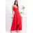 Damen Plus Size (42-46) langes elegantes ärmelloses Partykleid POLISH FASHION PMLBC23265-10 rot 42