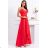 Damen Plus Size (42-46) langes elegantes ärmelloses Partykleid POLISH FASHION PMLBC23265-10 rot 42