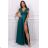 Damen Plus Size (42-46) langes elegantes ärmelloses Partykleid POLISH FASHION PMLBC23265-10 grün 50