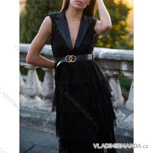 Elegantes ärmelloses Damenkleid mit Gürtel (S/M EINHEITSGRÖSSE) ITALIAN FASHION IMHMS23119