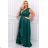 Damen Plus Size (42-46) langes elegantes ärmelloses Partykleid POLISH FASHION PMLBC23265-10 grün 50