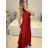 Kleid klassische Kurzarm Frauen (Uni S / M) ITALIAN FASHION IMC20203 M / L rot