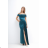 Langes trägerloses Pailletten-Partykleid für Damen (Einheitsgröße S/M) ITALIAN FASHION IMPSH233348 blau S / M