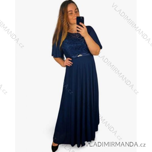 Langes Strickkleid mit Rollkragen und kurzen Ärmeln für Damen (Einheitsgröße S/M) ITALIAN FASHION IMM22FD51751