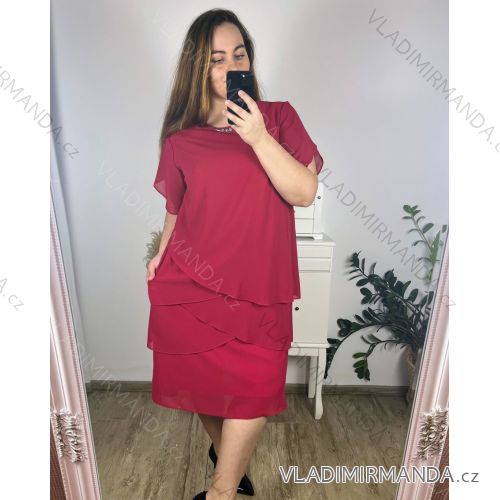 Kurzarmkleid für Damen in Übergröße (L-3XL) POLISH FASHION FMF24LEONA