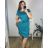 Kurzarmkleid für Damen in Übergröße (L-3XL) POLISH FASHION PMF20013 - Farbe   türkis - Velikost   44