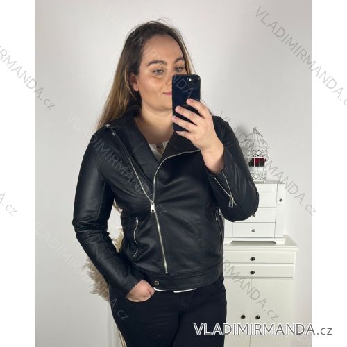 Damen-Lederjacke „Miss Sissi“ in Übergröße (46-54) POLISH FASHION PMWB24232