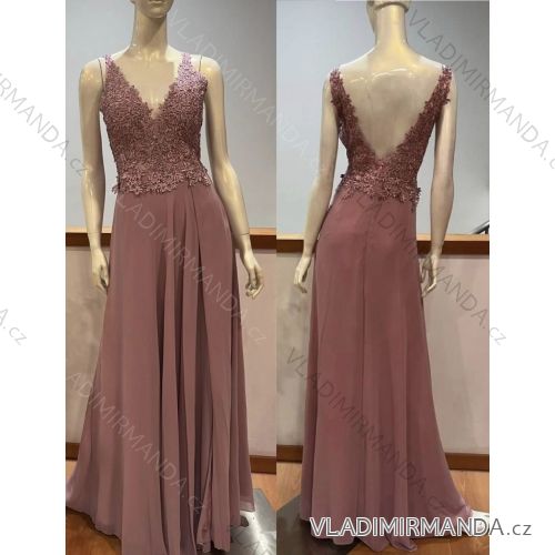 Ärmelloses langes Partykleid für Damen (S/M EINHEITSGRÖSSE) ITALIAN FASHION IMHMS23102