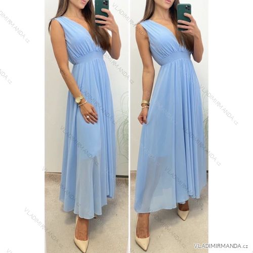 Ärmelloses langes Partykleid für Damen (S/M EINHEITSGRÖSSE) ITALIAN FASHION IMHMS23102