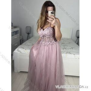 Trägerloses langes Partykleid für Damen (Einheitsgröße S/M) ITALIAN FASHION IMPSH2380156