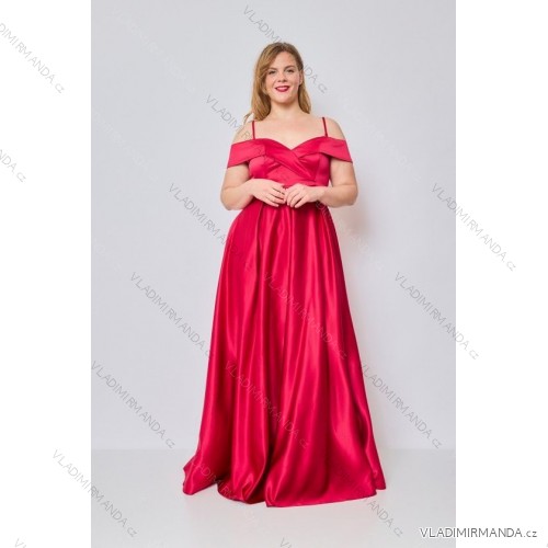 Langes, elegantes Party-Carmen-Kleid für Damen, Übergröße (4248) FRENCH FASHION FMPEL23PATRICIAQS -   rot -   42