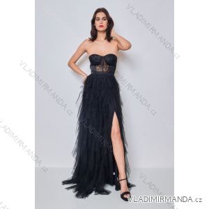 Langes, elegantes, trägerloses Partykleid für Damen (SL) FRENCH FASHION FMPEL23DORIANE